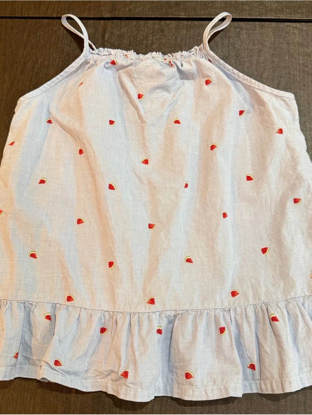 OshKosh B'gosh Light Blue with Watermelon Print Tank Top Size 14
